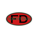 NORTHTOWN FD in red Transparent Outdoor Stickers