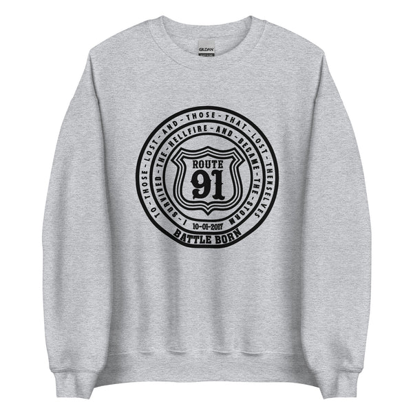 Unisex Sweatshirt -Route 91 Badge - all black