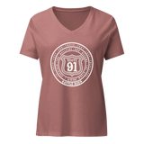 Women’s relaxed v-neck Tee - Route 91 Badge all white