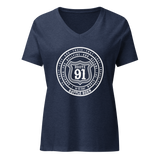 Women’s relaxed v-neck Tee - Route 91 Badge all white