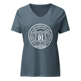 Women’s relaxed v-neck Tee - Route 91 Badge all white