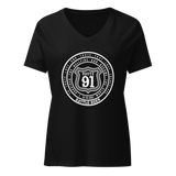 Women’s relaxed v-neck Tee - Route 91 Badge all white