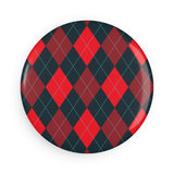 Red Argyle Magnet, Round (1 & 10 pcs)