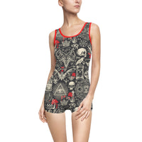 Women's Vintage Swimsuit - Dark Magic