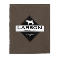 Larson Beef Logo Velveteen Plush Blanket