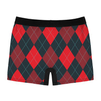 Red Argyle Men's Boxer Briefs