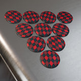 Red Argyle Magnet, Round (1 & 10 pcs)