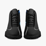 Black Sole High-Top Leather Basketball Sneakers (Black with Blue Camo)