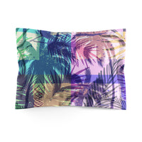 Multicolor Palms Microfiber Pillow Sham