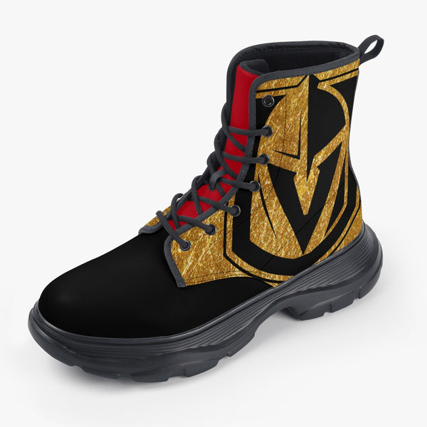 Vegas Hockey Casual Leather Chunky Boots