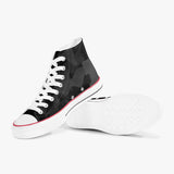 Black Camo High-Top Canvas Shoes - White Sole