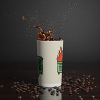 Strike me a Second (dumpster fire) - Conical Coffee Mugs