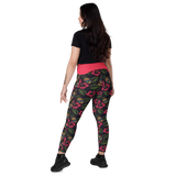 Pineapple Skulls Crossover leggings with pockets