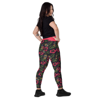 Pineapple Skulls Crossover leggings with pockets