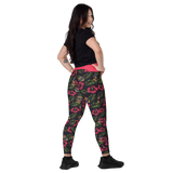 Pineapple Skulls Crossover leggings with pockets