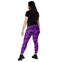 Leggings with pockets - Purple Ferns