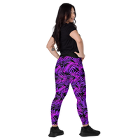 Leggings with pockets - Purple Ferns