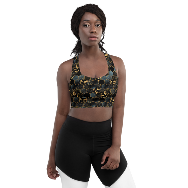 Not Bees and honeycomb Longline sports bra