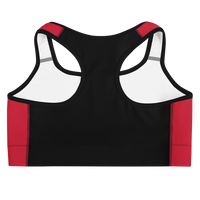 Medium Red / Black Sports bra