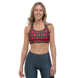 Red/Gray Argyle Sports bra