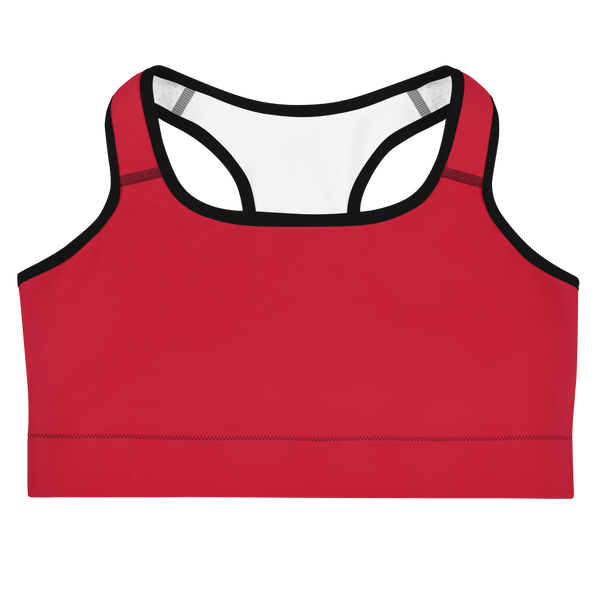 Medium Red / Black Sports bra