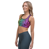 Rainbow Leopard Sports bra