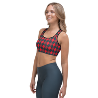 Red/Gray Argyle Sports bra