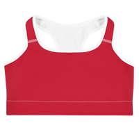 Medium Red / Black Sports bra