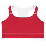 Medium Red / Black Sports bra