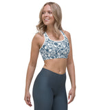 Skulls and Sunflowers Line-art Sports bra