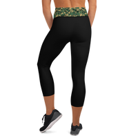 Green Skull Camo Yoga Capri Leggings