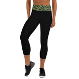 Green Skull Camo Yoga Capri Leggings