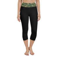 Green Skull Camo Yoga Capri Leggings