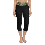 Green Skull Camo Yoga Capri Leggings