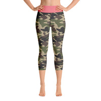 Pink Camo Yoga Capri Leggings