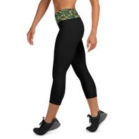 Green Skull Camo Yoga Capri Leggings