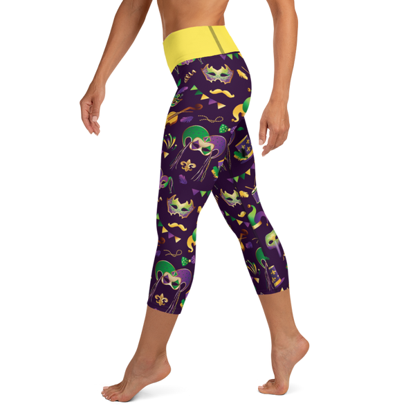 Mardi Gras Yoga Capri Leggings