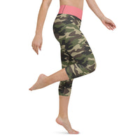 Pink Camo Yoga Capri Leggings