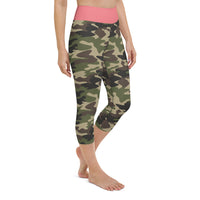 Pink Camo Yoga Capri Leggings