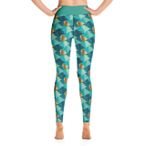 Green and Gold Trees Yoga Leggings