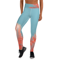 Coral Palms Full Length Yoga Leggings