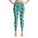 Green and Gold Trees Yoga Leggings