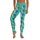 Green and Gold Trees Yoga Leggings