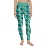 Green and Gold Trees Yoga Leggings