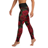 Red Red Rose (Black Band) Yoga Leggings