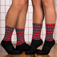 Red/Gray Argyle Socks