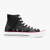 Black Camo High-Top Canvas Shoes - White Sole