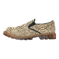 Brown Snakeskin Pattern Men's Slip-On Loafer (Model 12031)