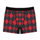 Red Argyle Men's Boxer Briefs