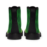 Green Argyle Men's Canvas Boots